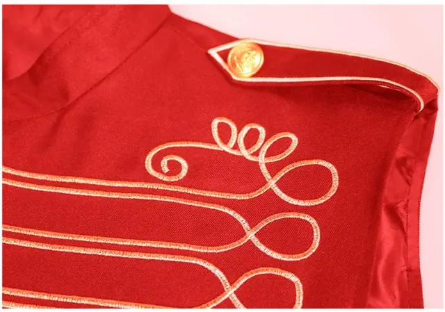 Military-Style Embroidered Stand-Collar Cosplay Vest for Halloween detail 13