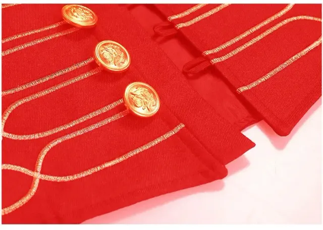 Military-Style Embroidered Stand-Collar Cosplay Vest for Halloween detail 15