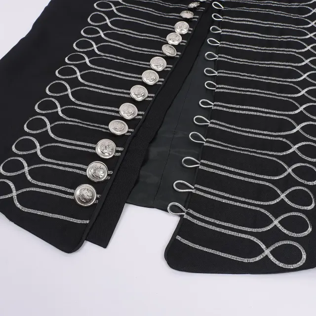 Military-Style Embroidered Stand-Collar Cosplay Vest for Halloween detail 23