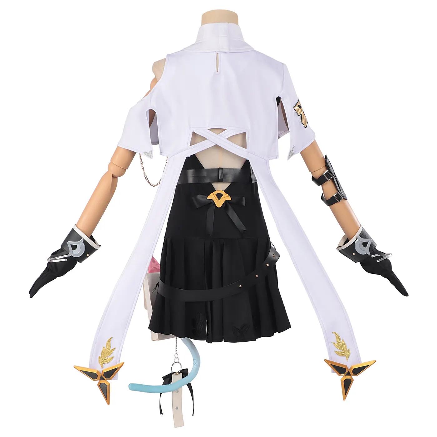 Mint Esper Anime Cosplay Costume for Women with Cat Tail Backpack detail 3