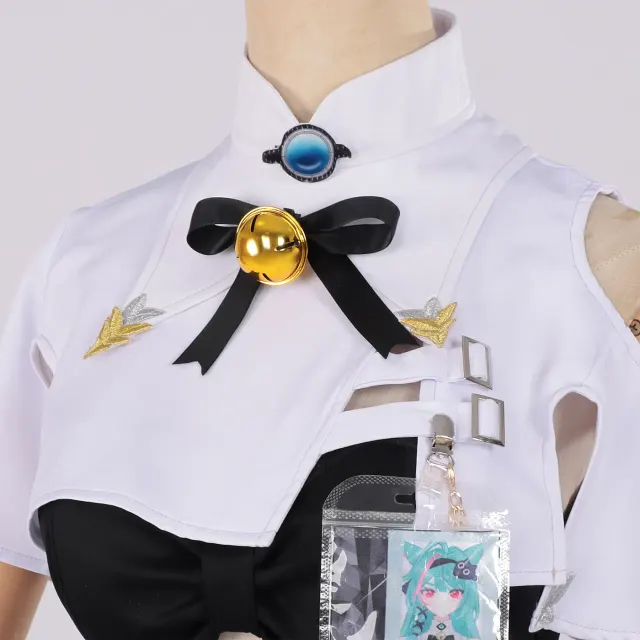 Mintgrünes Esper-Anime-Cosplay-Kostüm für Damen mit Katzen-Schwanz-Rucksack Detail 6