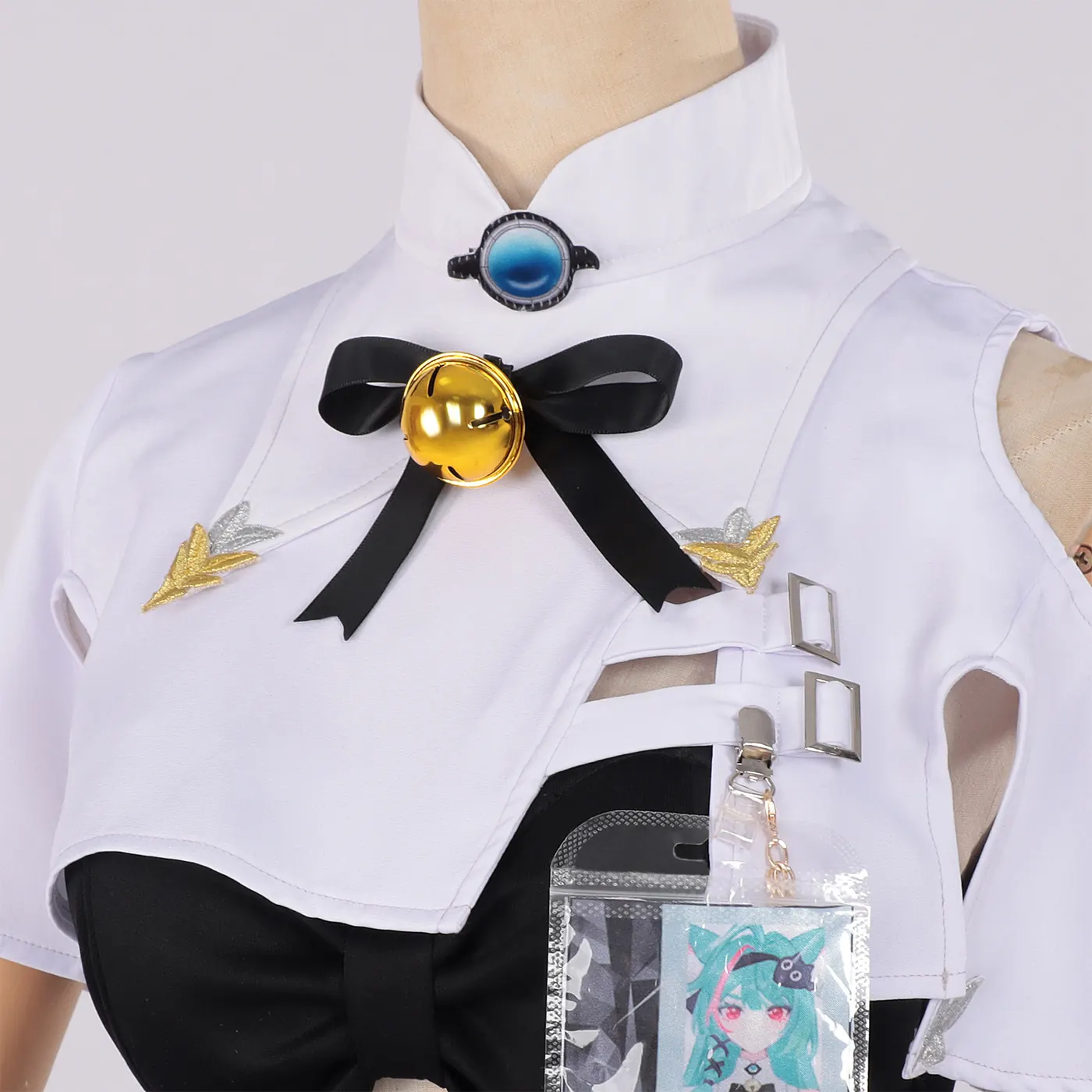 Mint Esper Anime Cosplay Costume for Women with Cat Tail Backpack detail 6