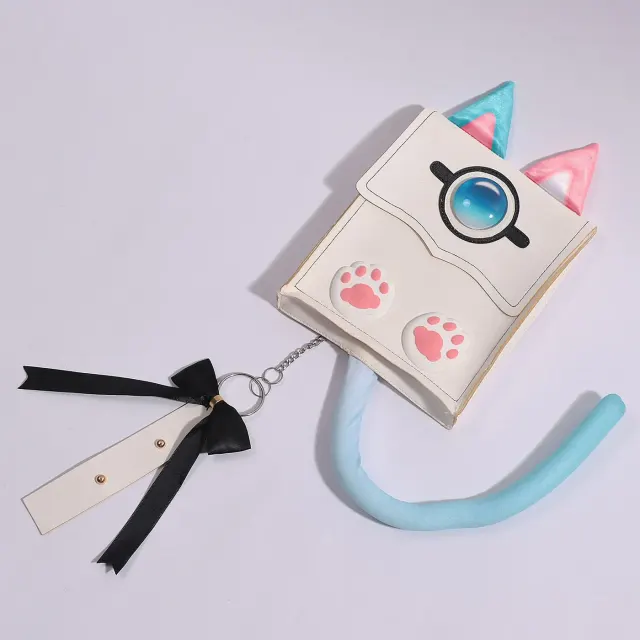 Mintgrünes Esper-Anime-Cosplay-Kostüm für Damen mit Katzen-Schwanz-Rucksack Detail 11
