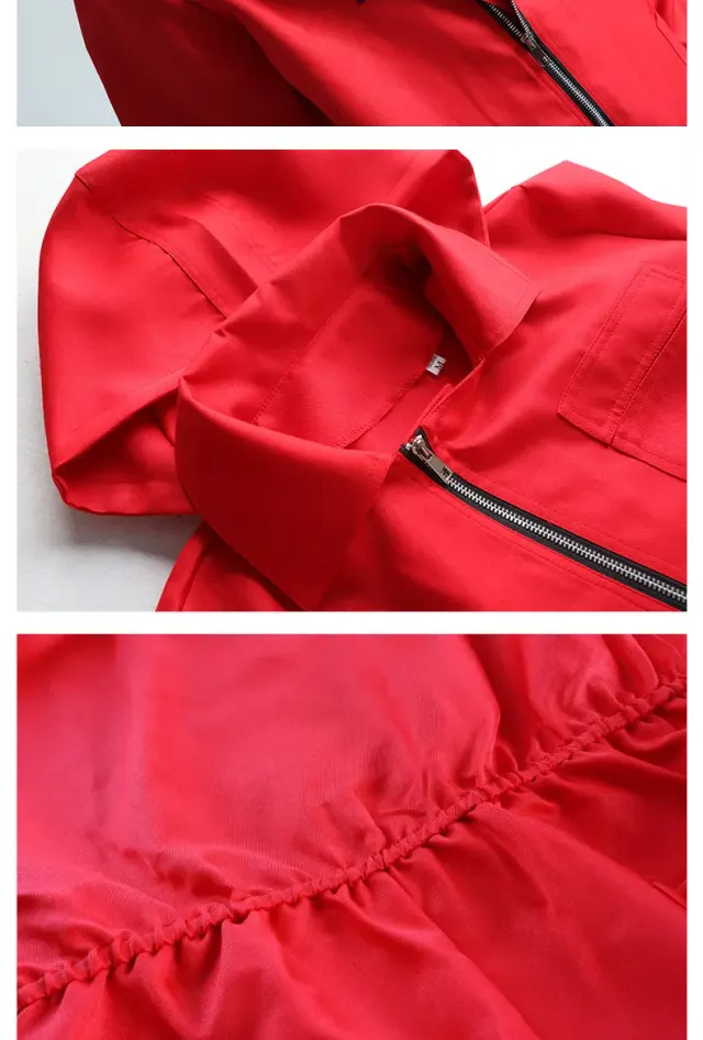 Money Heist Dalí Red Zip Jumpsuit Halloween Cosplay Costume detail 1