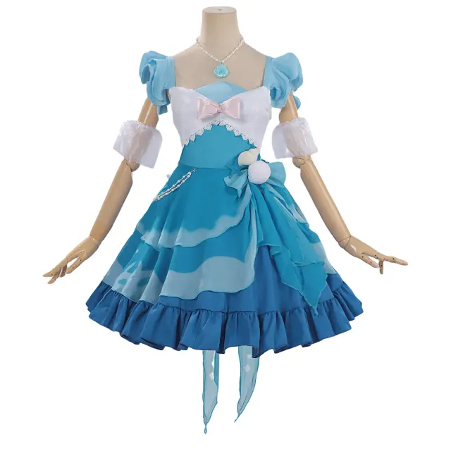 Mute Girl Colorful Summer Anime Cosplay Camisole Costume Set detail 1