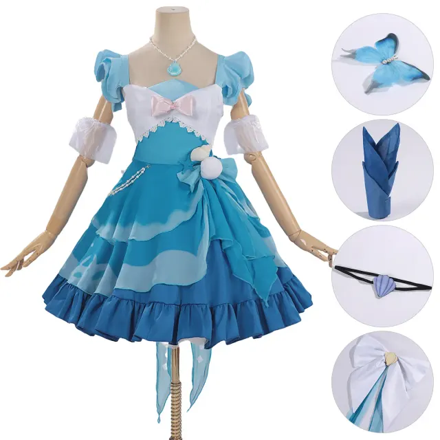 Mute Girl Colorful Summer cosplay camisole costume set shown in the Mute Girl Summer colorway.