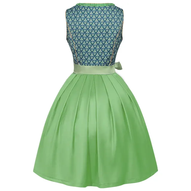 Oktoberfest Bavarian Lace Color-Block Dress for Women detail 4