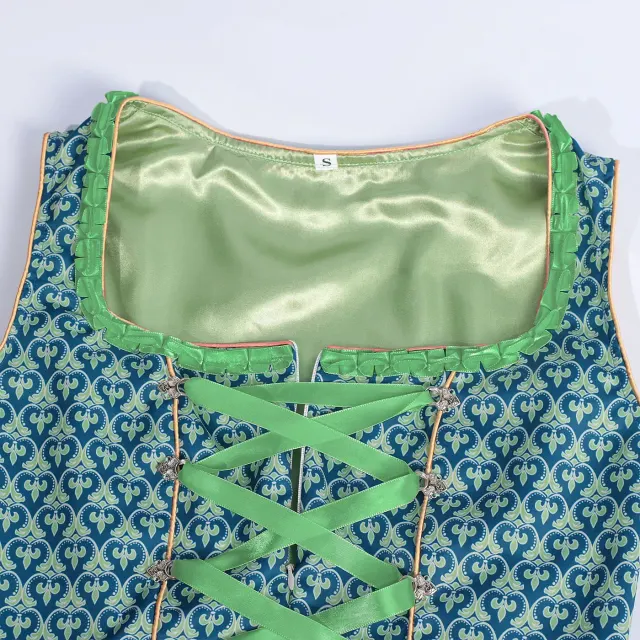 Oktoberfest Bavarian Lace Color-Block Dress for Women detail 5