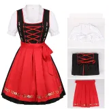Oktoberfest Beer Maid Dress - Black/Red