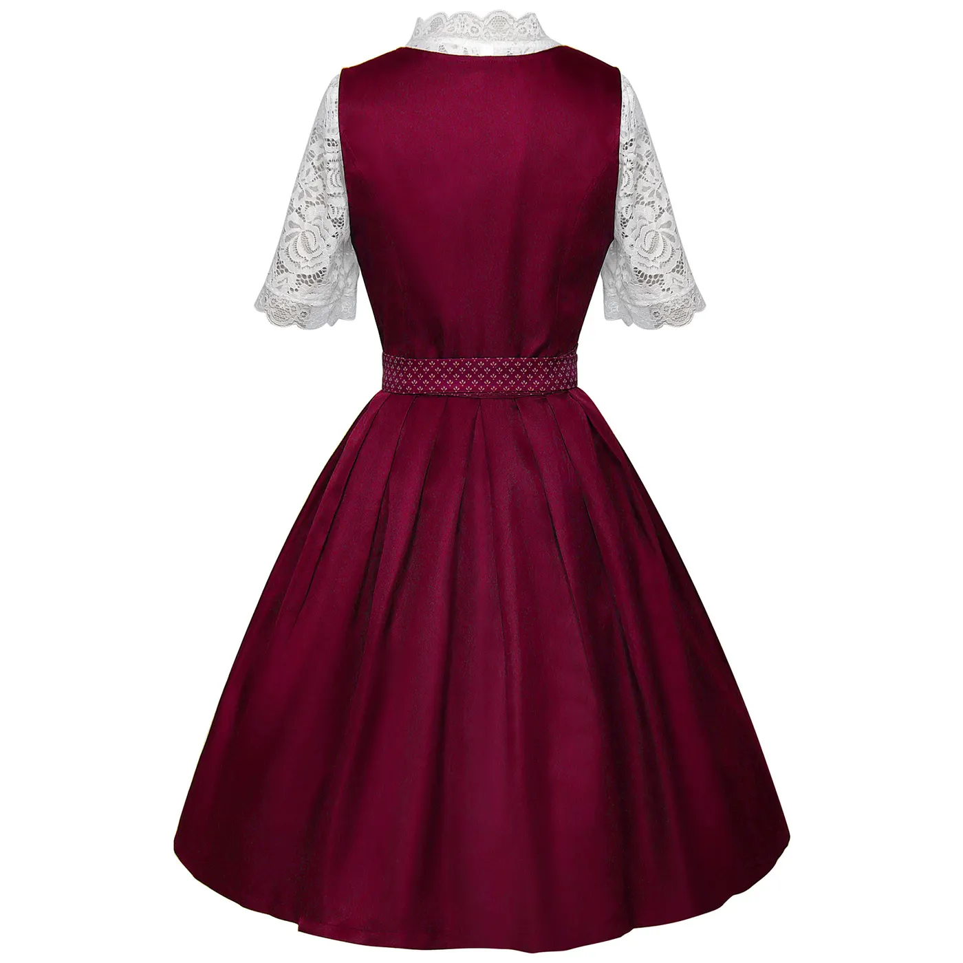 Women's Oktoberfest Maid Dress Lace Apron 3-Piece Cosplay Costume detail 7