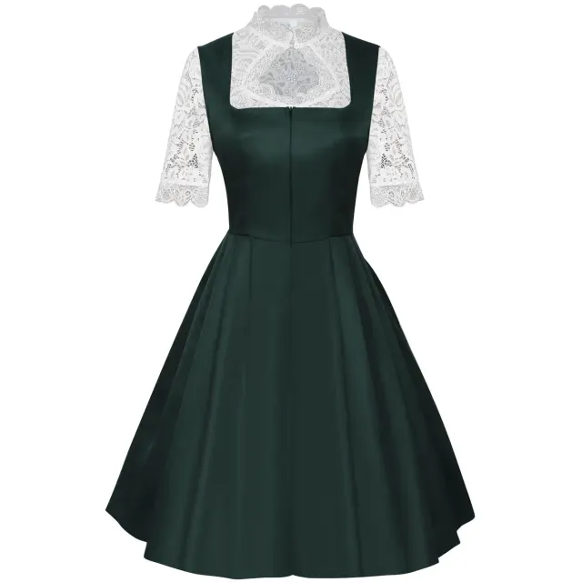 detalle de Disfraz cosplay de tres piezas para mujer con vestido de camarera de Oktoberfest y delantal de encaje 8