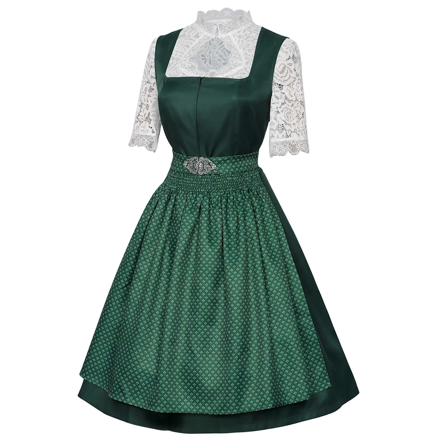 Women's Oktoberfest Maid Dress Lace Apron 3-Piece Cosplay Costume detail 10