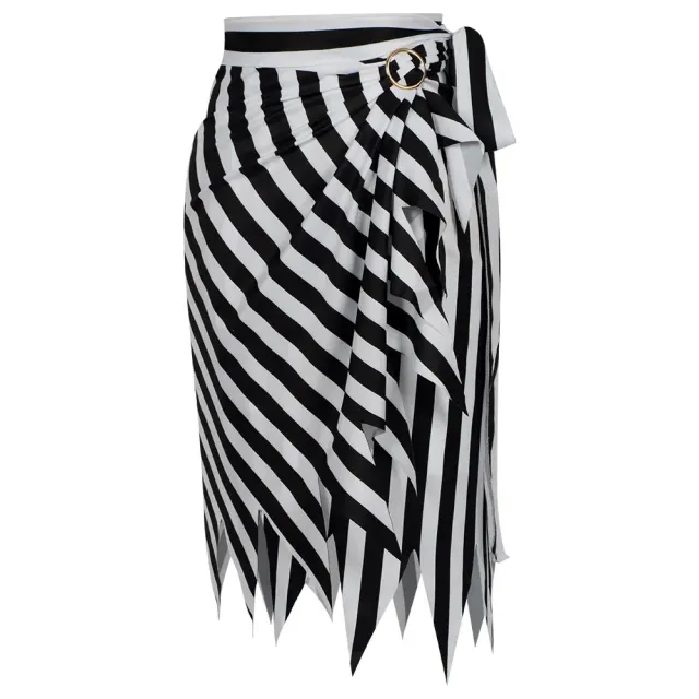 Pirate Costume Burnout Striped Lace-Up Skirt detail 3