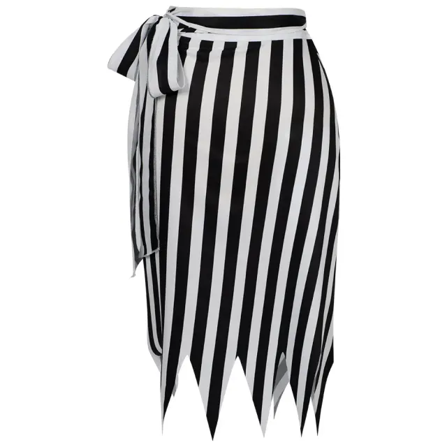 Pirate Costume Burnout Striped Lace-Up Skirt detail 4