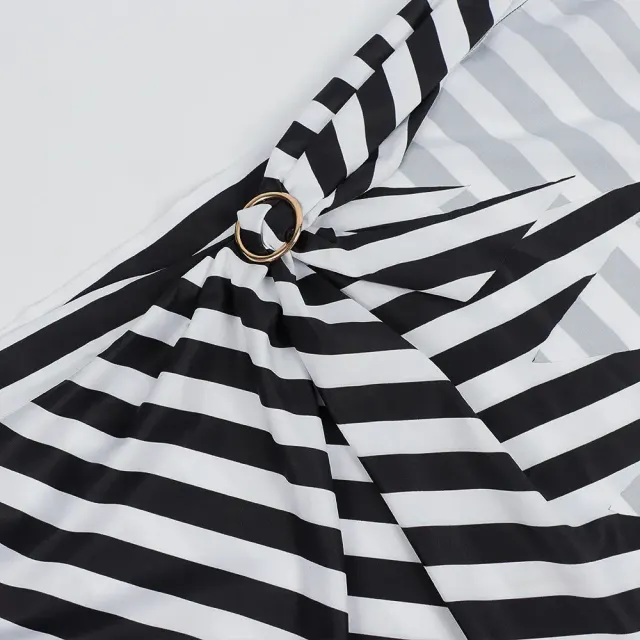 Pirate Costume Burnout Striped Lace-Up Skirt detail 6