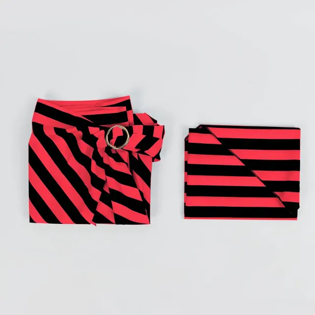 Pirate Costume Burnout Striped Lace-Up Skirt detail 12