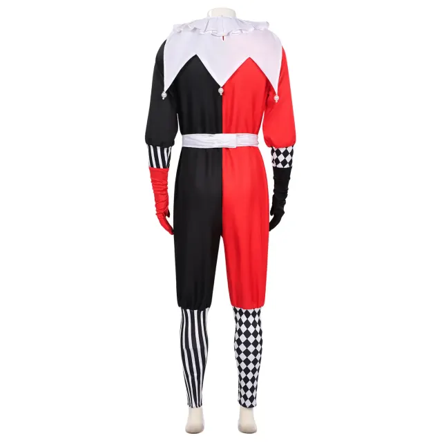 Plaid Crazy Joker & Queen Couple Cosplay Costume Set detail 3