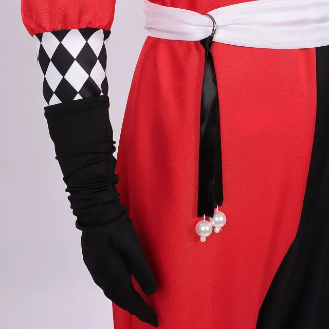 Plaid Crazy Joker & Queen Couple Cosplay Costume Set detail 7
