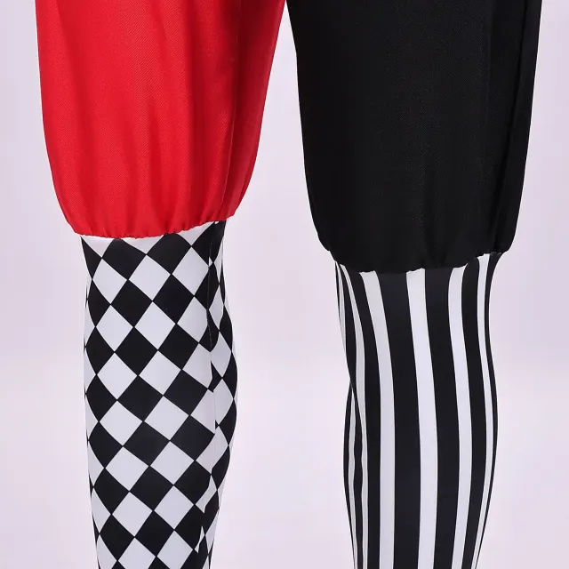 Plaid Crazy Joker & Queen Couple Cosplay Costume Set detail 9