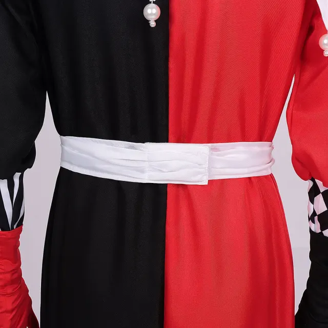 Plaid Crazy Joker & Queen Couple Cosplay Costume Set detail 11