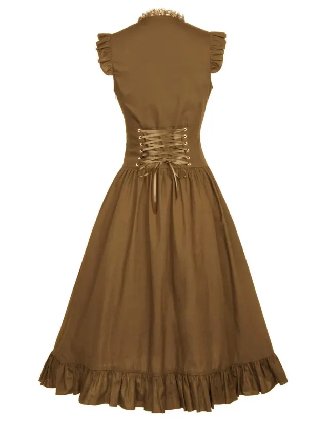 Plus Size Medieval Renaissance Victorian Ruffle Dress detail 4
