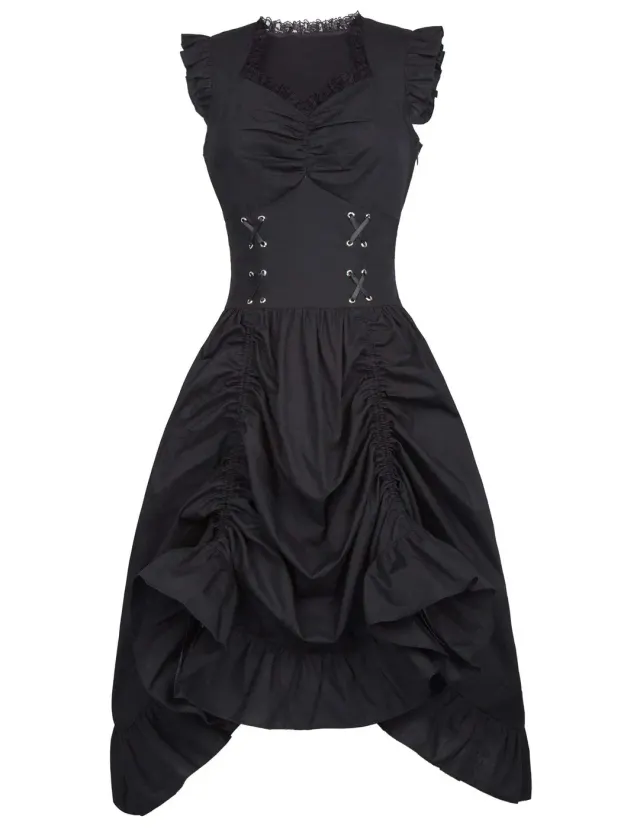 Plus Size Medieval Renaissance Victorian Ruffle Dress detail 5