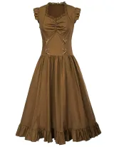 Sleeveless Dress - Brown