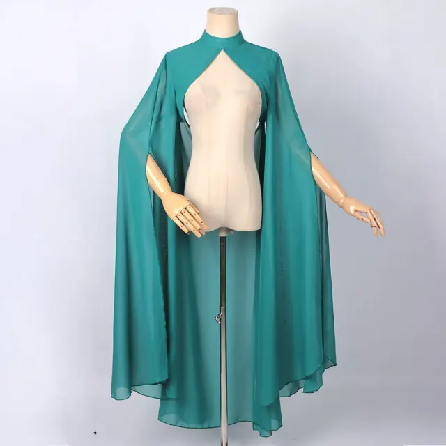 Princess Gothic Long Chiffon Cape for Halloween Cosplay detail 1