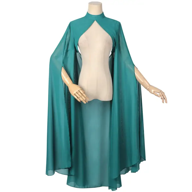 Princess Gothic Long Chiffon Cape for Halloween Cosplay detail 2