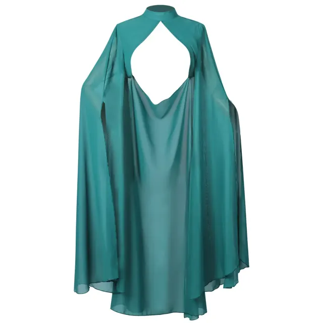 Princess Gothic Long Chiffon Cape for Halloween Cosplay detail 3