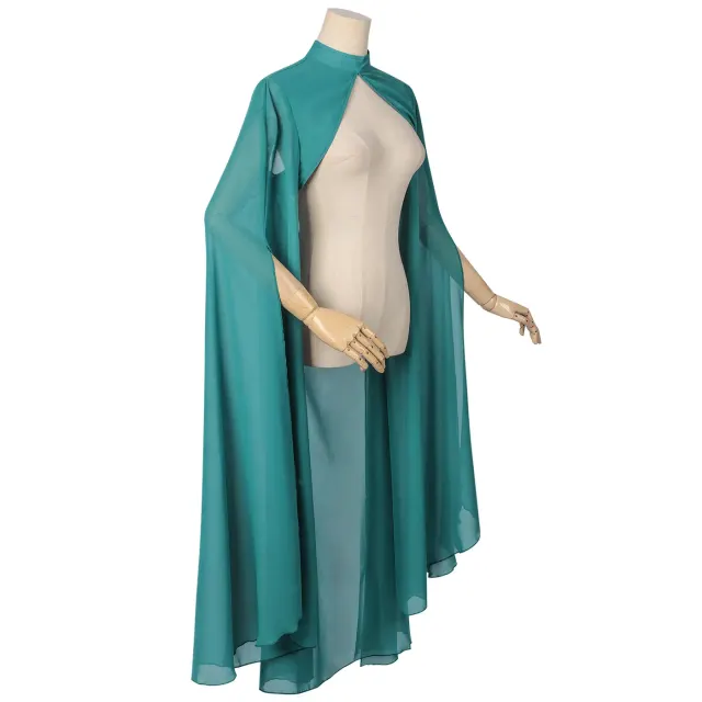Princess Gothic Long Chiffon Cape for Halloween Cosplay detail 4