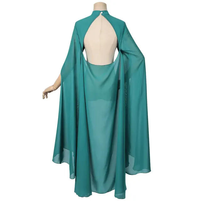 Princess Gothic Long Chiffon Cape for Halloween Cosplay detail 5