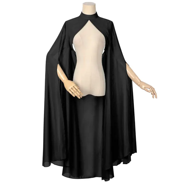 Princess Gothic Long Chiffon Cape for Halloween Cosplay detail 11