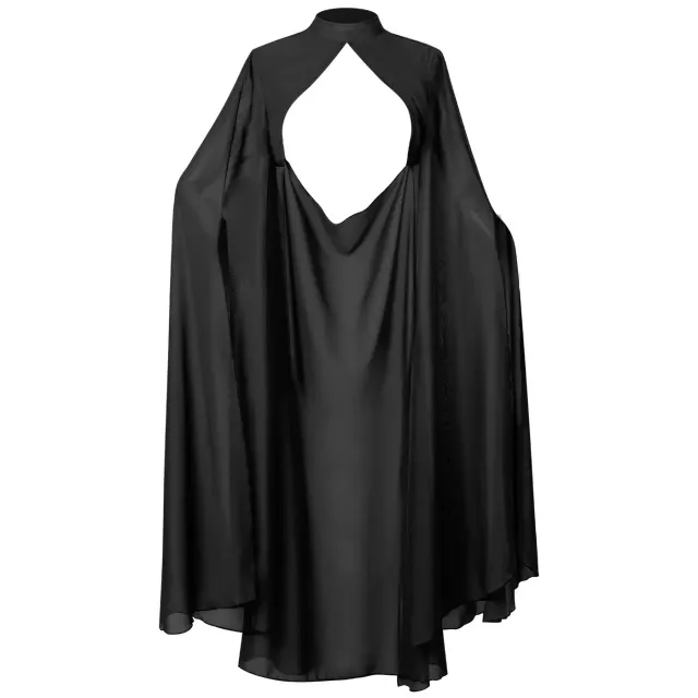 Princess Gothic Long Chiffon Cape for Halloween Cosplay detail 12