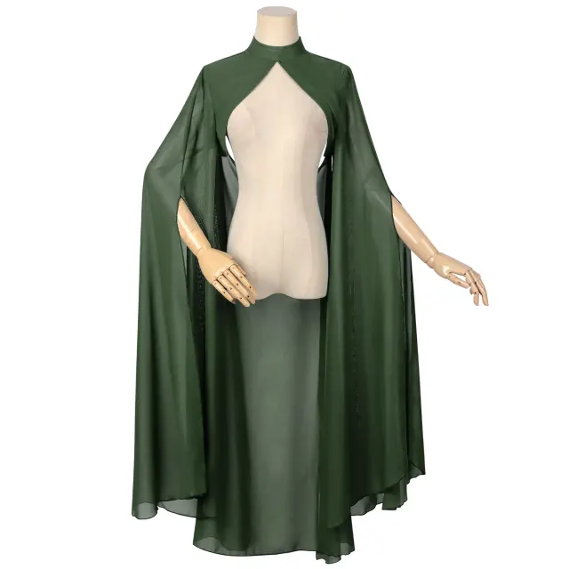 Princess Gothic Long Chiffon Cape for Halloween Cosplay detail 18