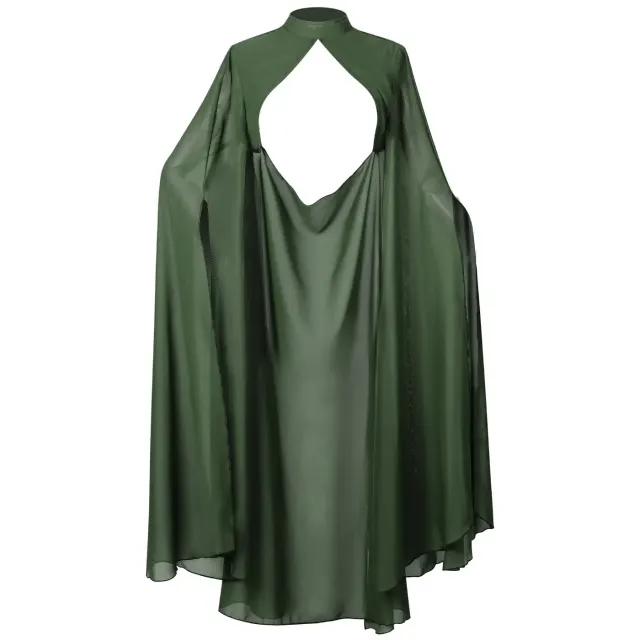 Princess Gothic Long Chiffon Cape for Halloween Cosplay detail 19