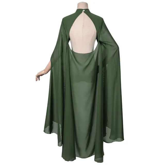 Princess Gothic Long Chiffon Cape for Halloween Cosplay detail 21