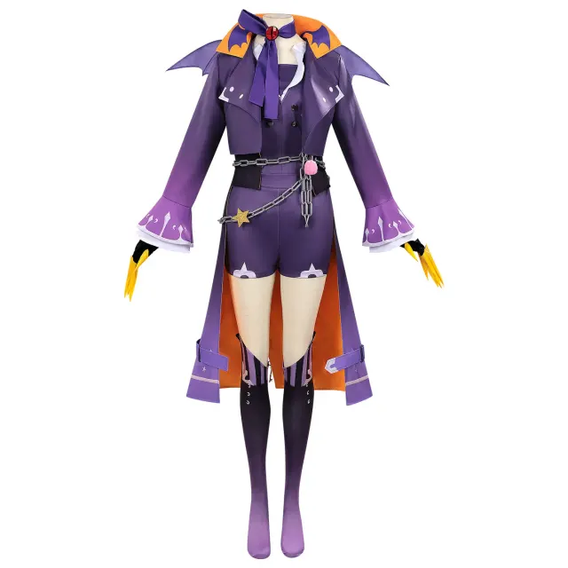 Purple Cat Woman Cosplay Performance Costume for Adults and Kids detail 1