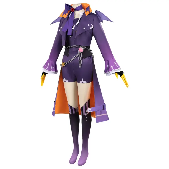 Purple Cat Woman Cosplay Performance Costume for Adults and Kids detail 2