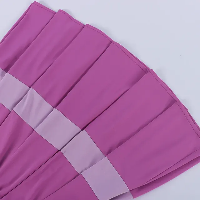 Women's Purple Pleated V-Neck Medieval Midi Dress detail 7