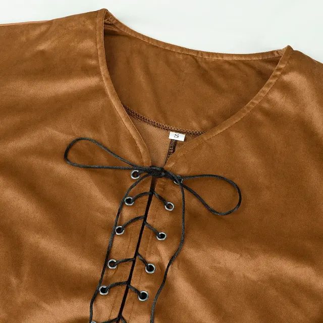 Renaissance Pirate Suede Vest for Halloween Viking Cosplay detail 23