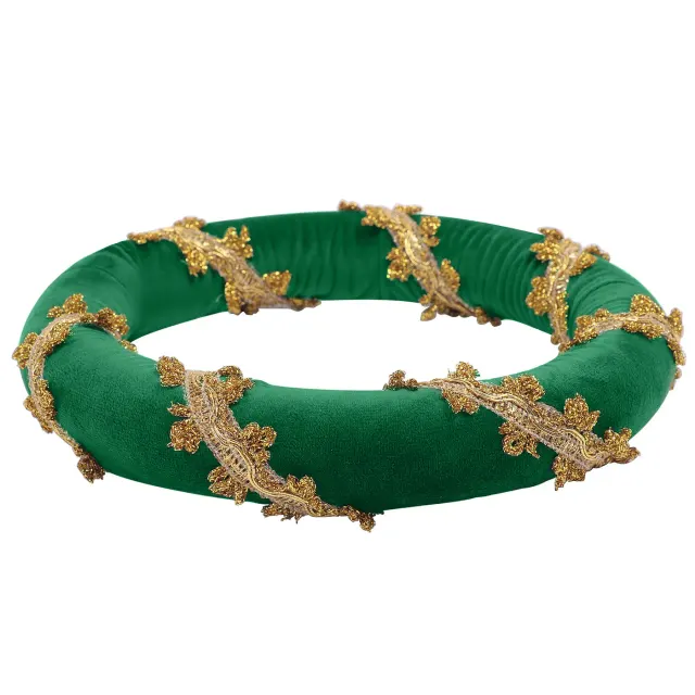 Renaissance Velvet Medieval Headpiece with Gold Trim detail 9