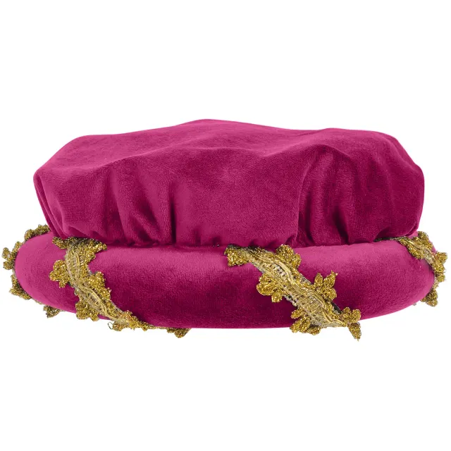 Renaissance Velvet Medieval Headpiece with Gold Trim detail 12