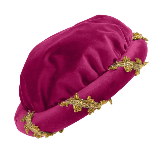 Renaissance Velvet Medieval Headpiece with Gold Trim detail 14