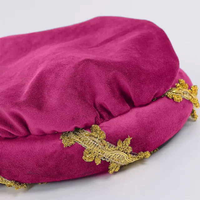 Renaissance Velvet Medieval Headpiece with Gold Trim detail 16