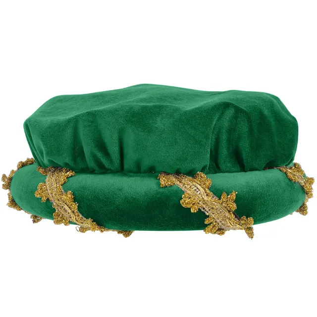 Renaissance Velvet Medieval Headpiece with Gold Trim detail 17