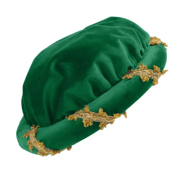 Renaissance Velvet Medieval Headpiece with Gold Trim detail 19