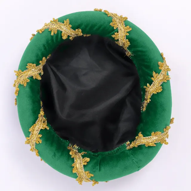 Renaissance Velvet Medieval Headpiece with Gold Trim detail 20
