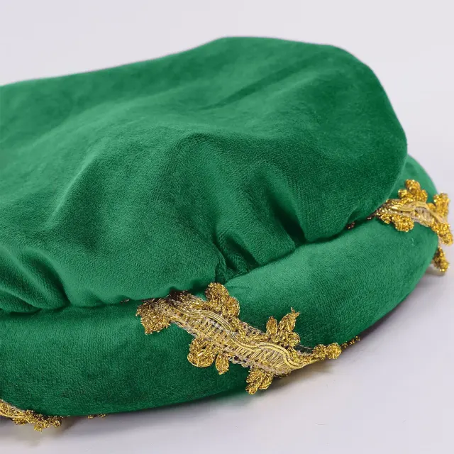Renaissance Velvet Medieval Headpiece with Gold Trim detail 21