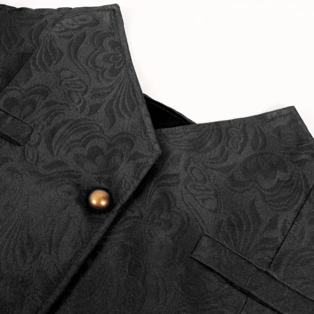 Short Medieval Gothic Jacquard Vest Set with Bow Tie detail 11